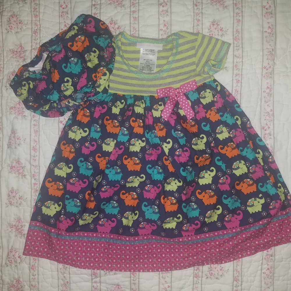 Elephant Print dress 18 month - Picture 4 of 4